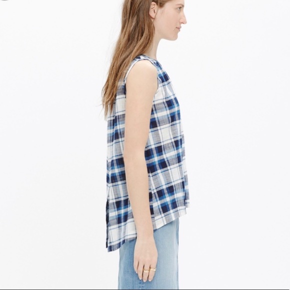 Madewell Rivet&Thread Plaid Button-back Tank - Picture 2 of 7